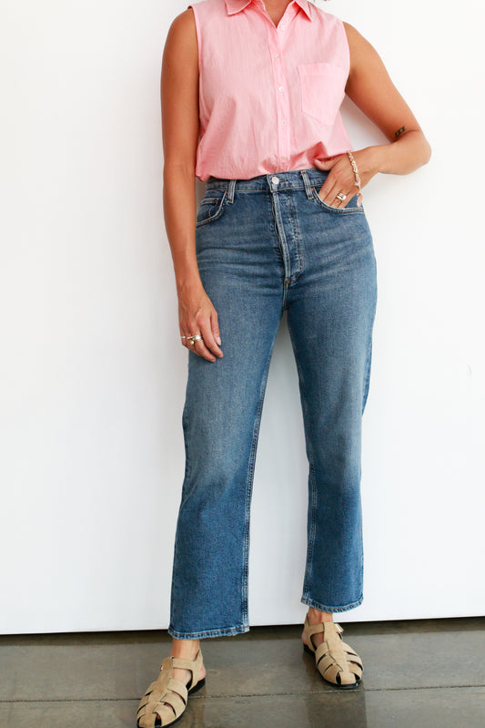 90's Pinch Waist Crop Jean