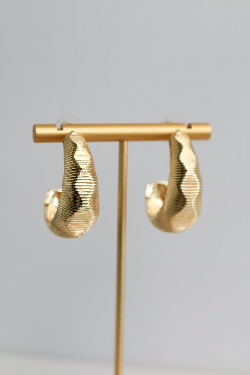 Dome Textured Large Hoops