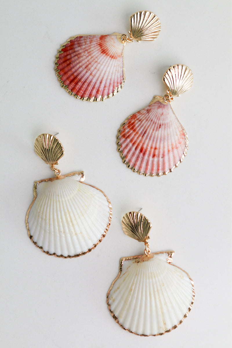 Gold Dipped Seashell Earrings (2 Color Options)