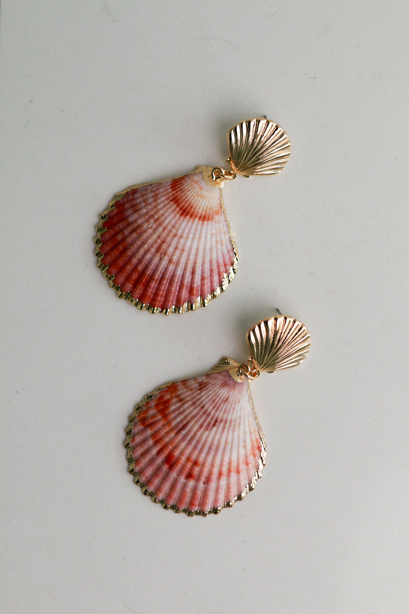 Gold Dipped Seashell Earrings (2 Color Options)