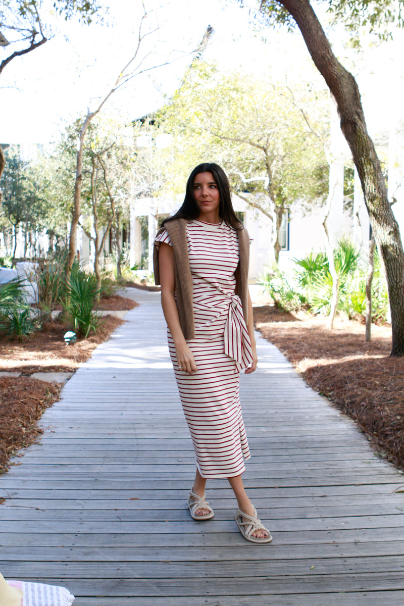 Vanessa Striped Tie Dress