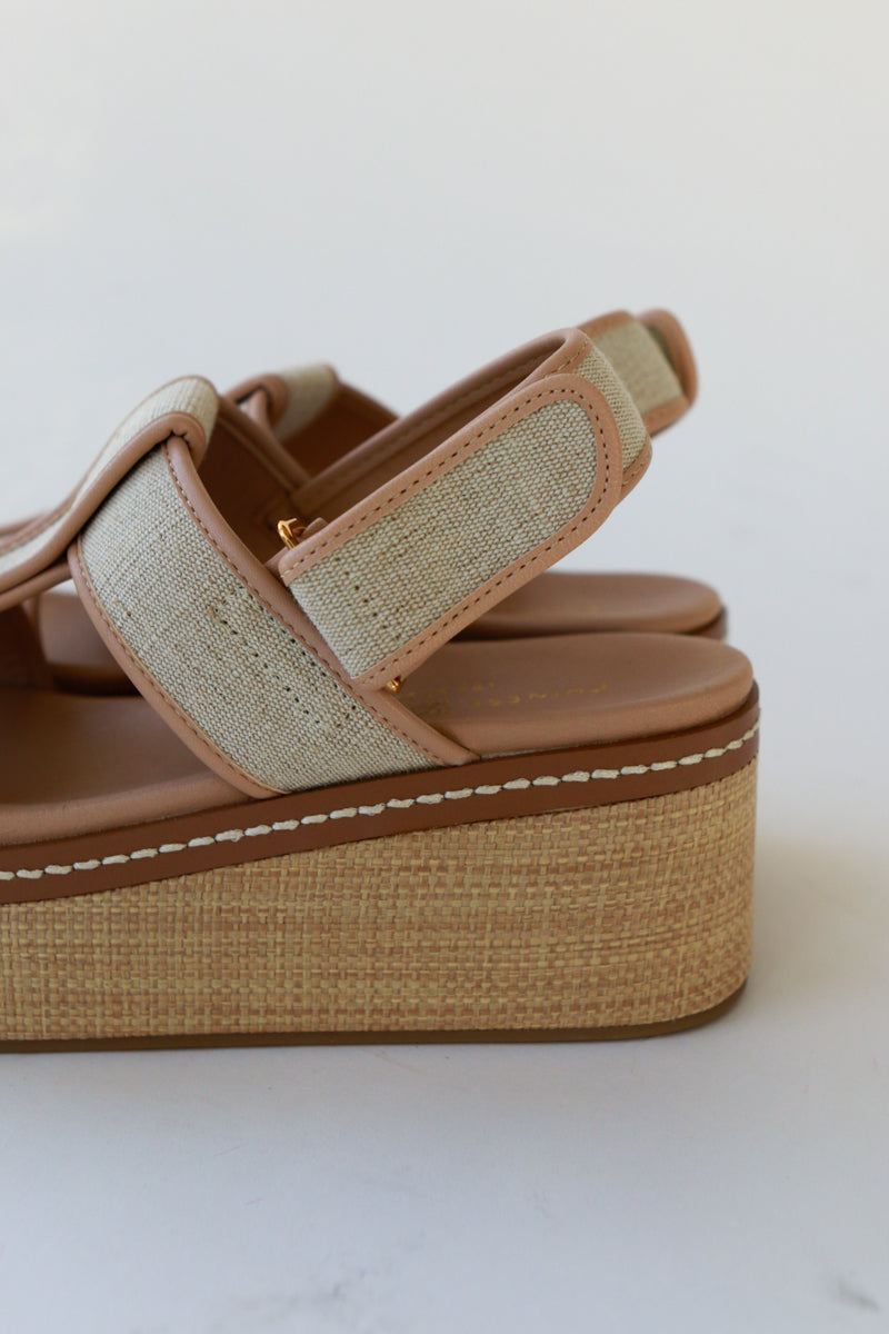Donna Canvas/Rattan Wedges