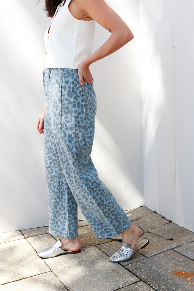 Leopard Barrel Jeans