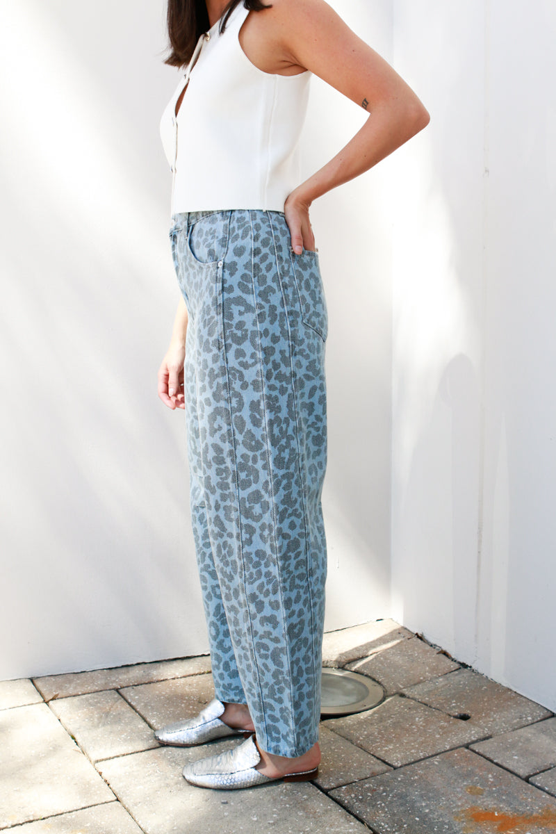 Leopard Barrel Jeans