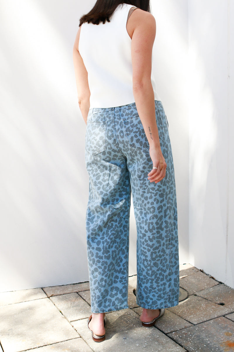 Leopard Barrel Jeans