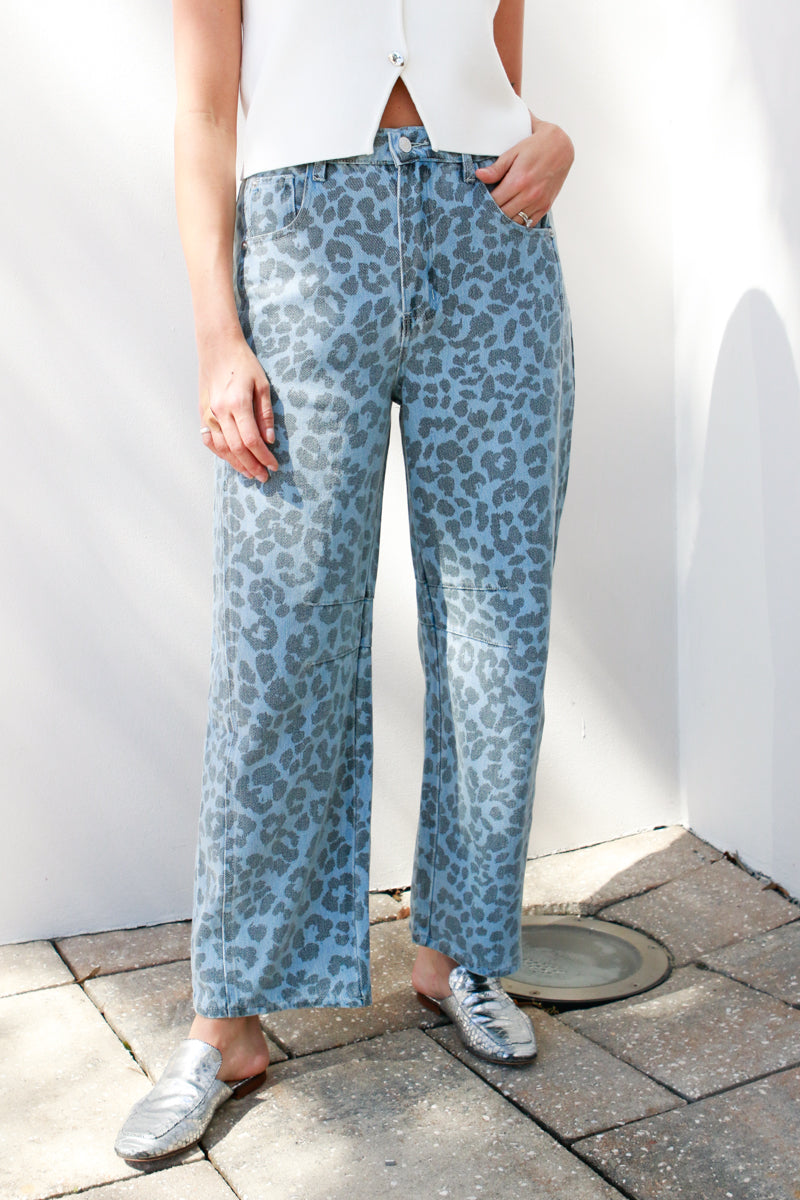 Leopard Barrel Jeans
