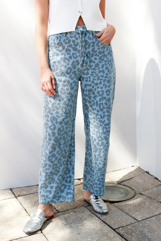 Leopard Barrel Jeans