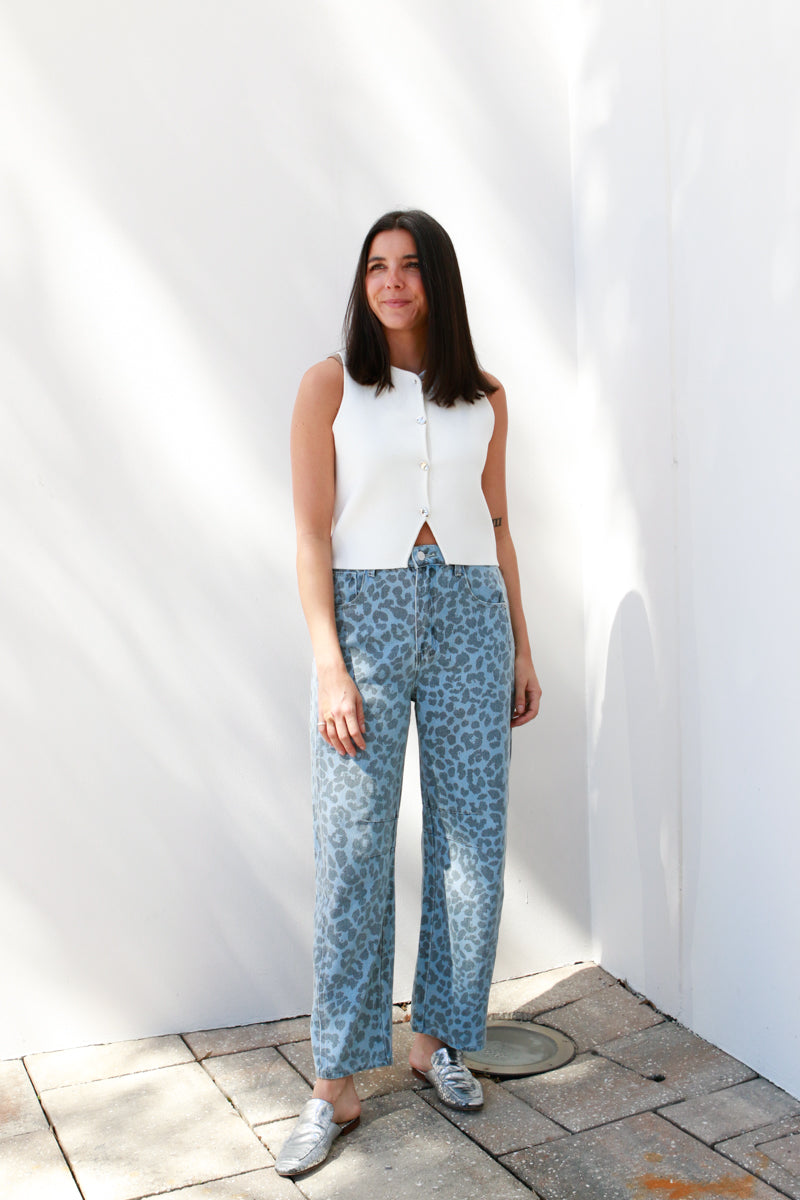 Leopard Barrel Jeans