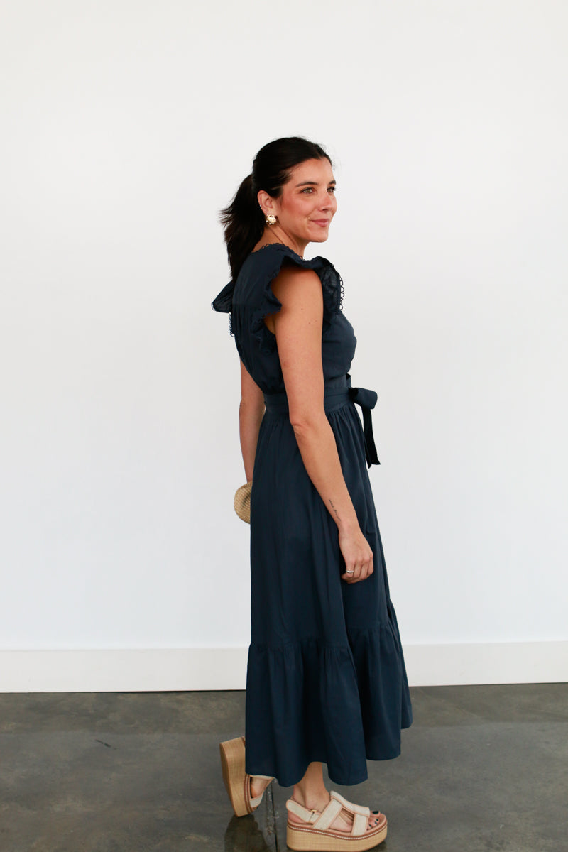 Annabelle Navy Midi Dress