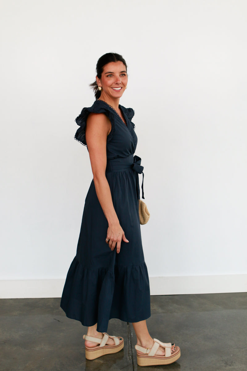 Annabelle Navy Midi Dress