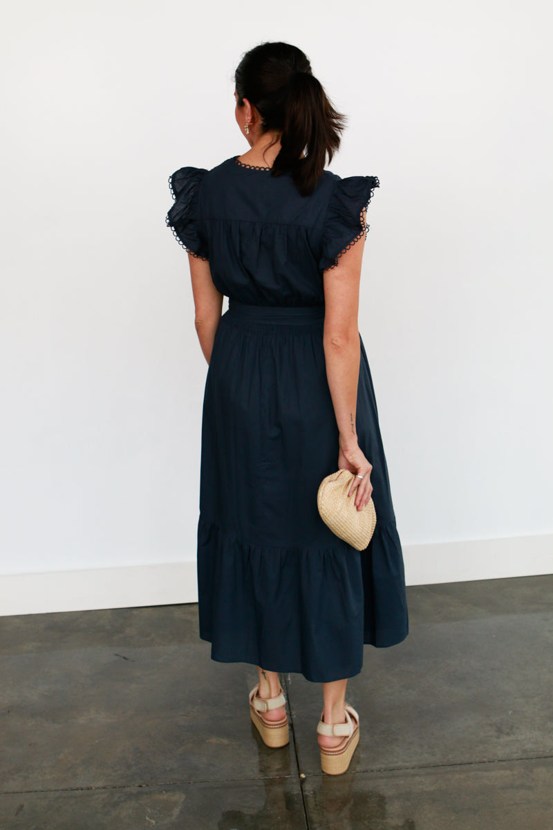 Annabelle Navy Midi Dress