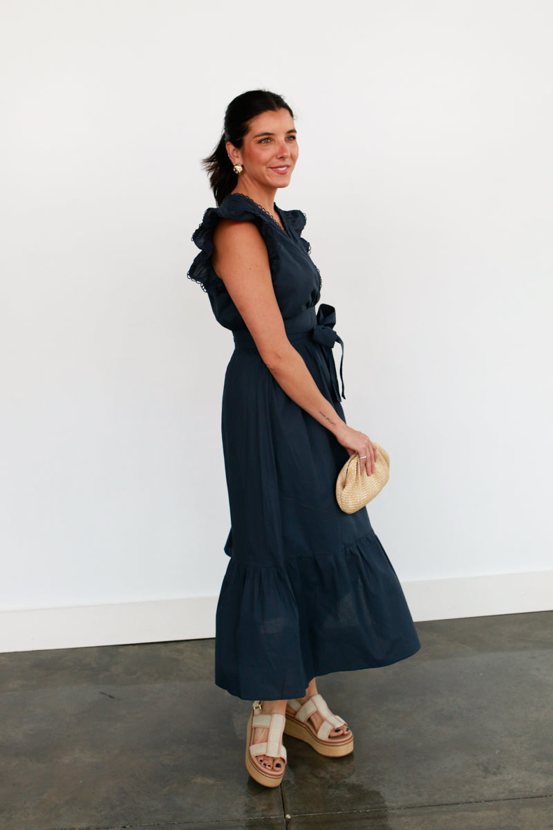 Annabelle Navy Midi Dress