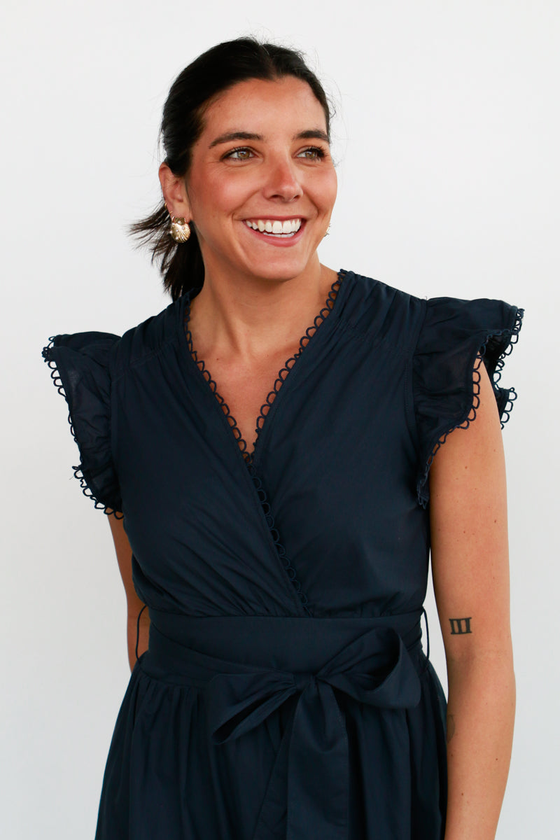 Annabelle Navy Midi Dress