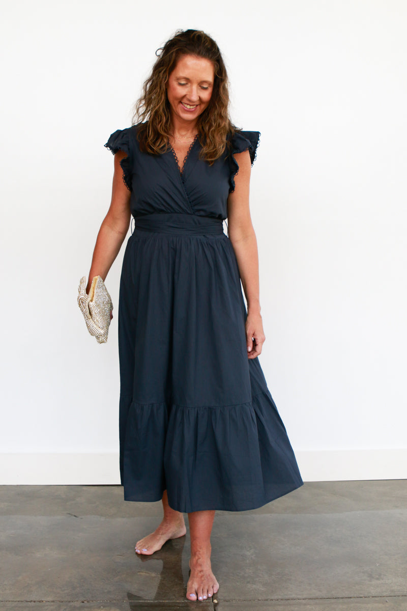 Annabelle Navy Midi Dress
