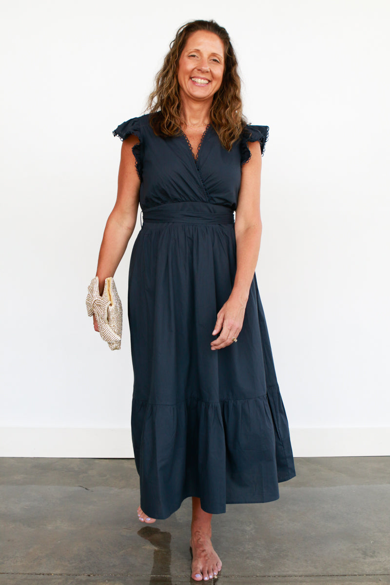 Annabelle Navy Midi Dress