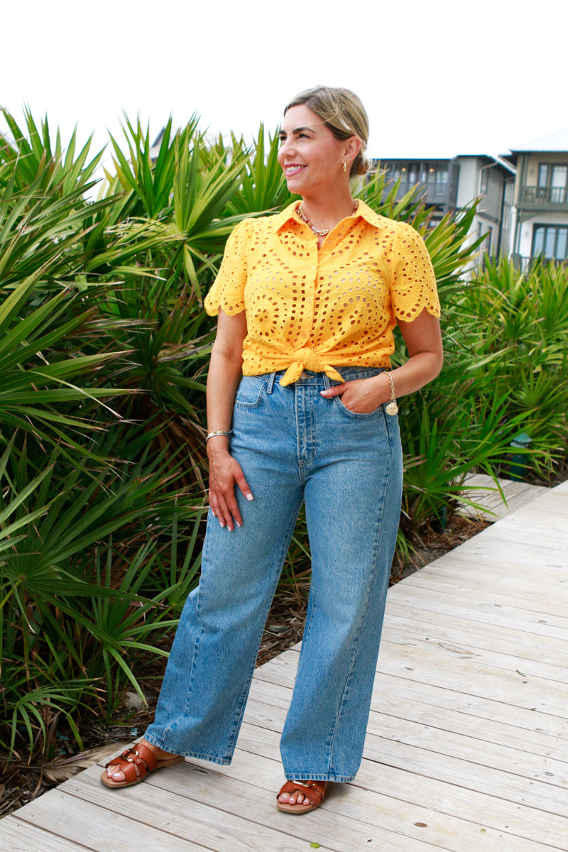 Dune Eyelet Shirt (2 Color Options)