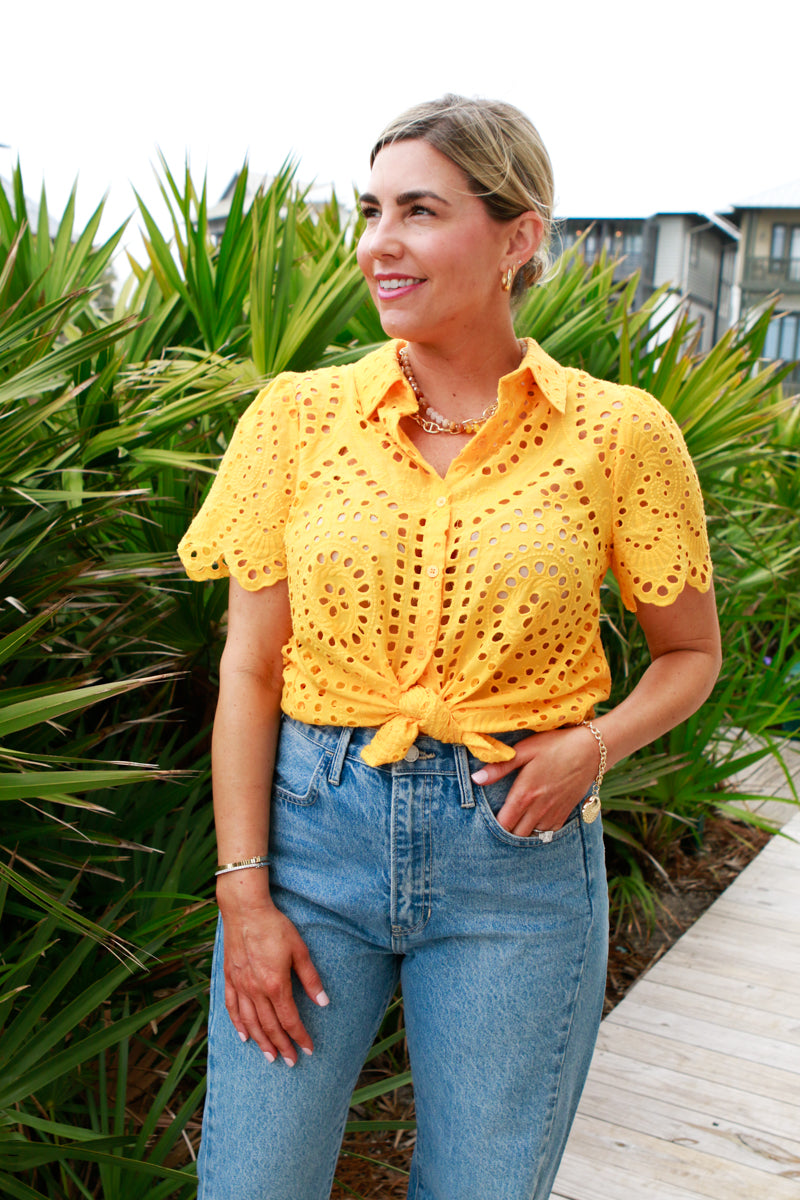 Dune Eyelet Shirt (2 Color Options)