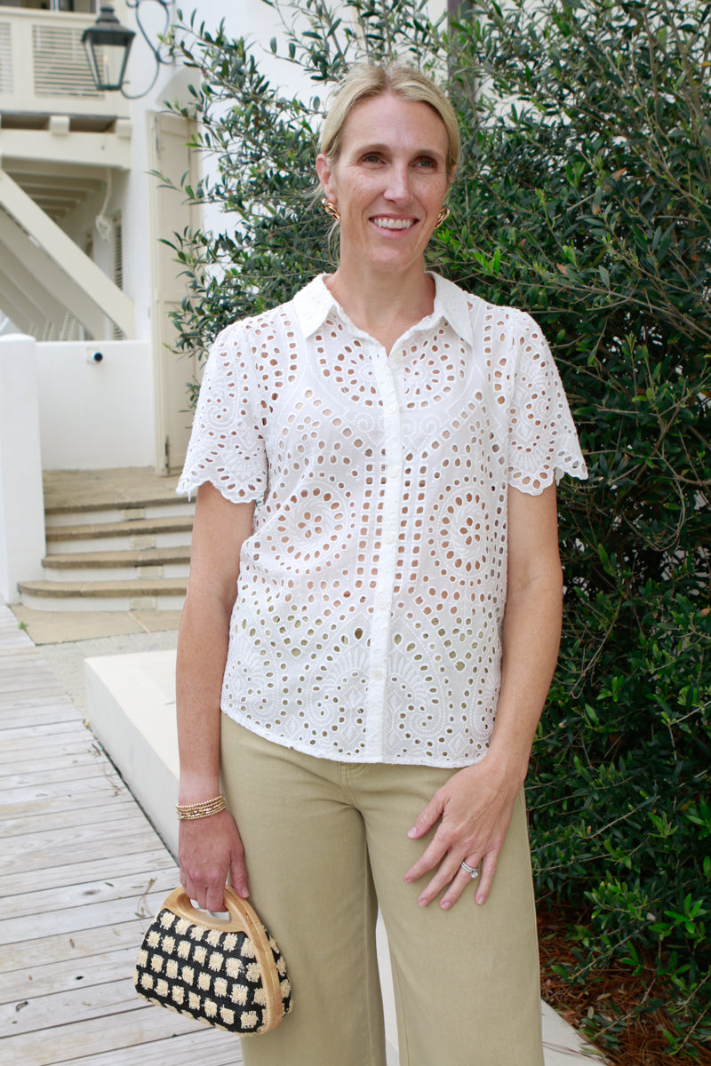 Dune Eyelet Shirt (2 Color Options)