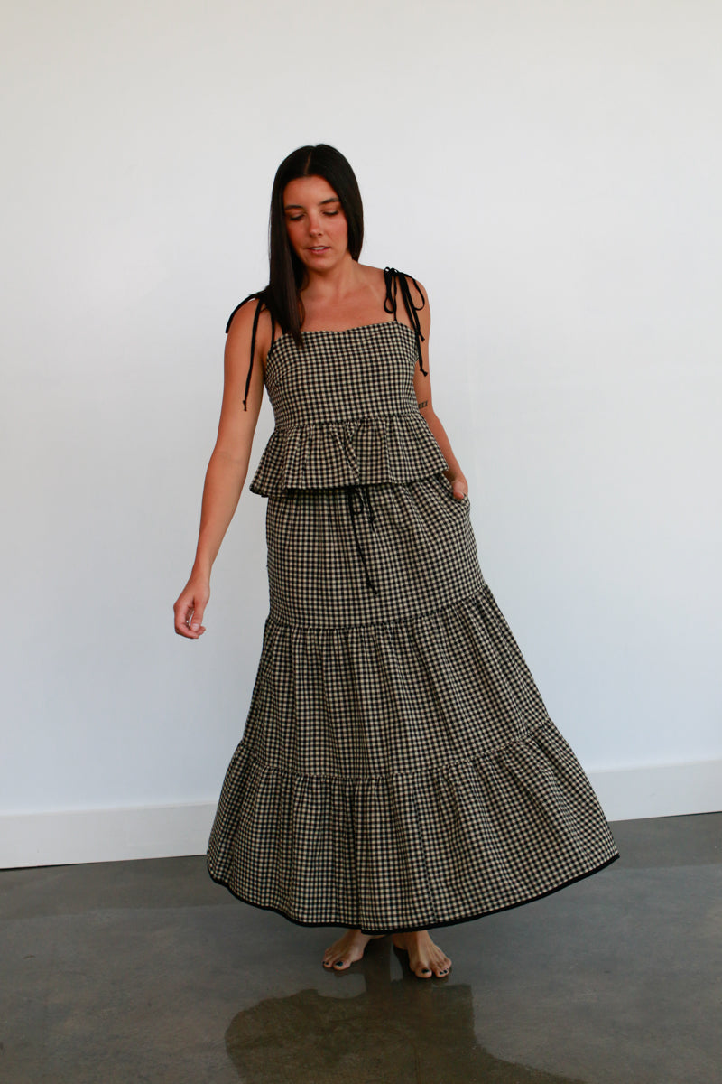 Gingham Skirt Set