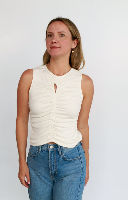 Sage Ruched Tank