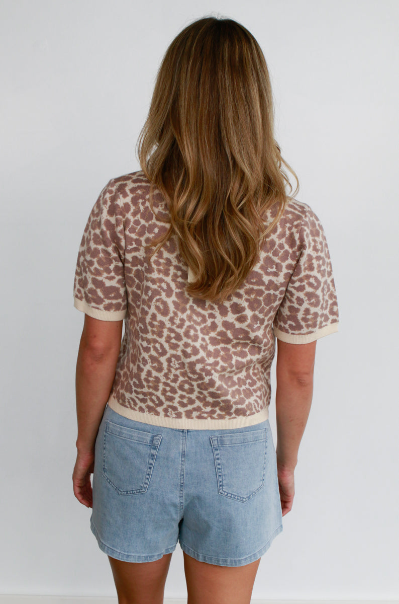 Leopard Short Sleeve Cardigan