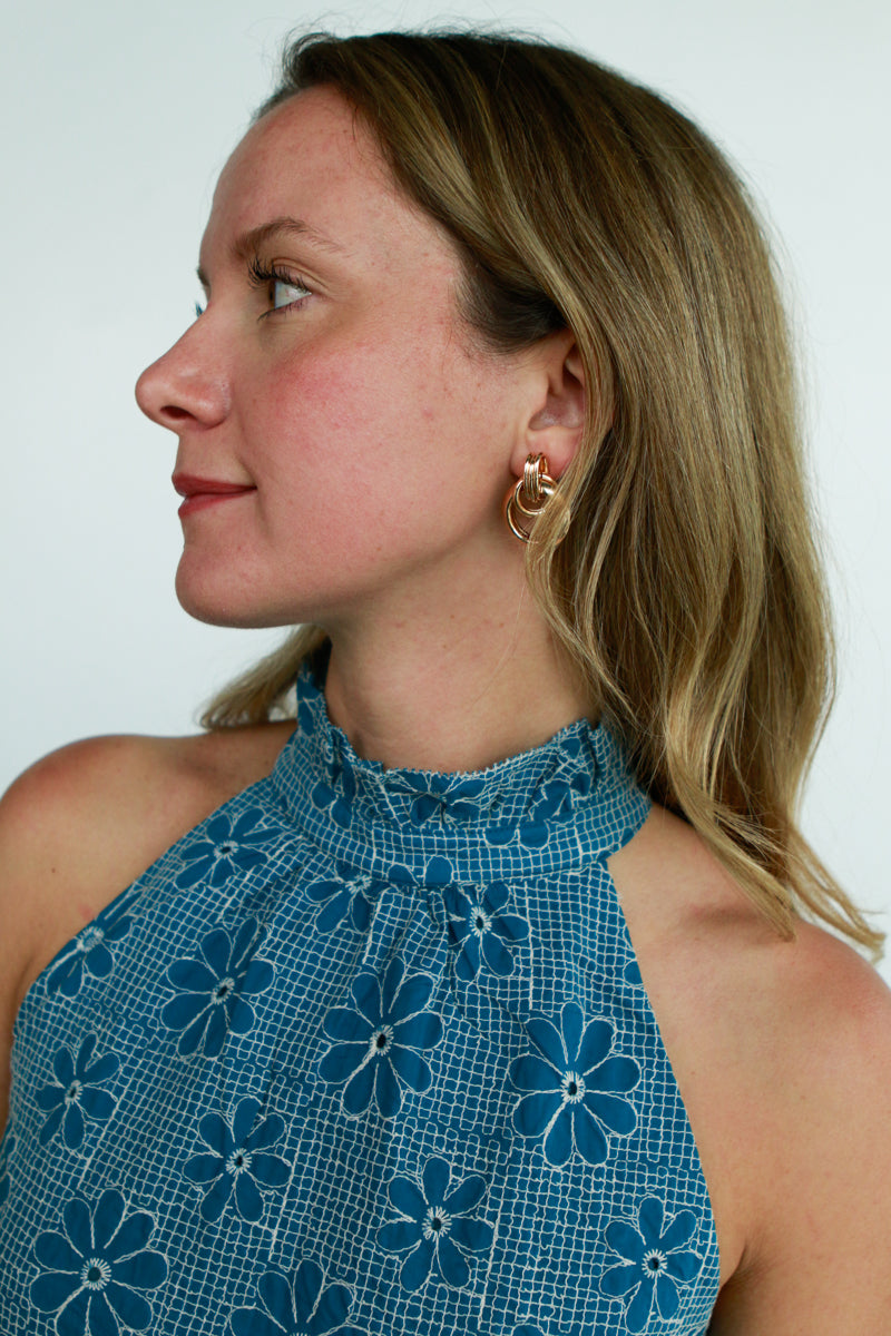 August Embroidered Mini Dress