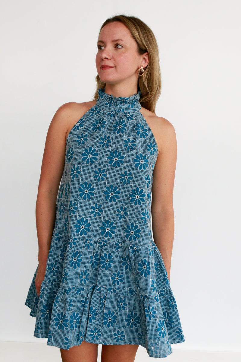 August Embroidered Mini Dress