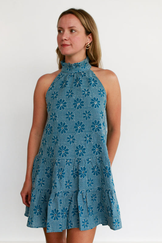 August Embroidered Mini Dress
