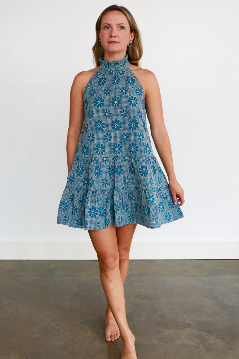 August Embroidered Mini Dress