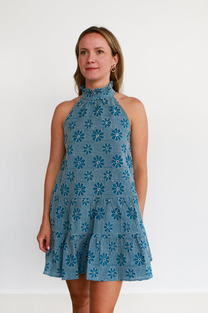 August Embroidered Mini Dress
