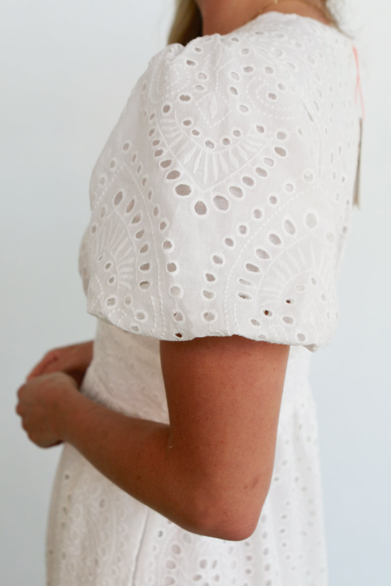 Claire Eyelet Midi Dress