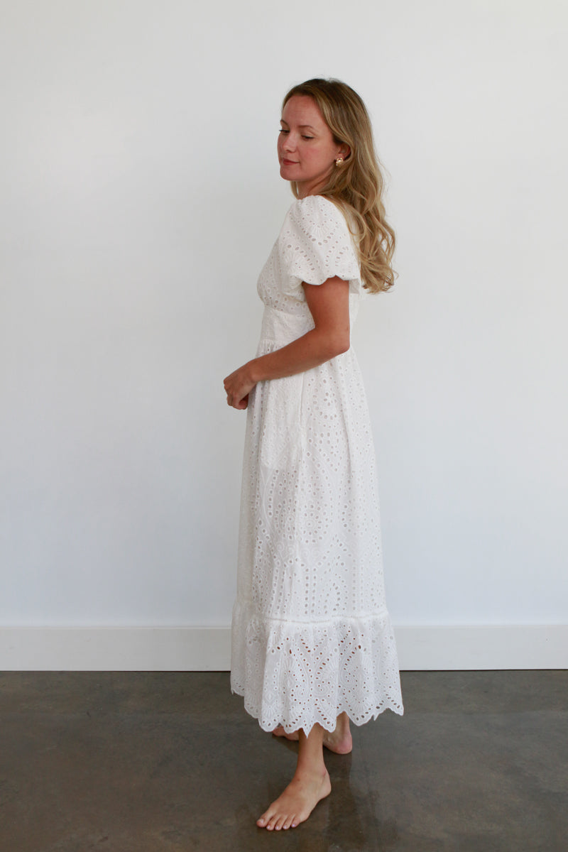 Claire Eyelet Midi Dress