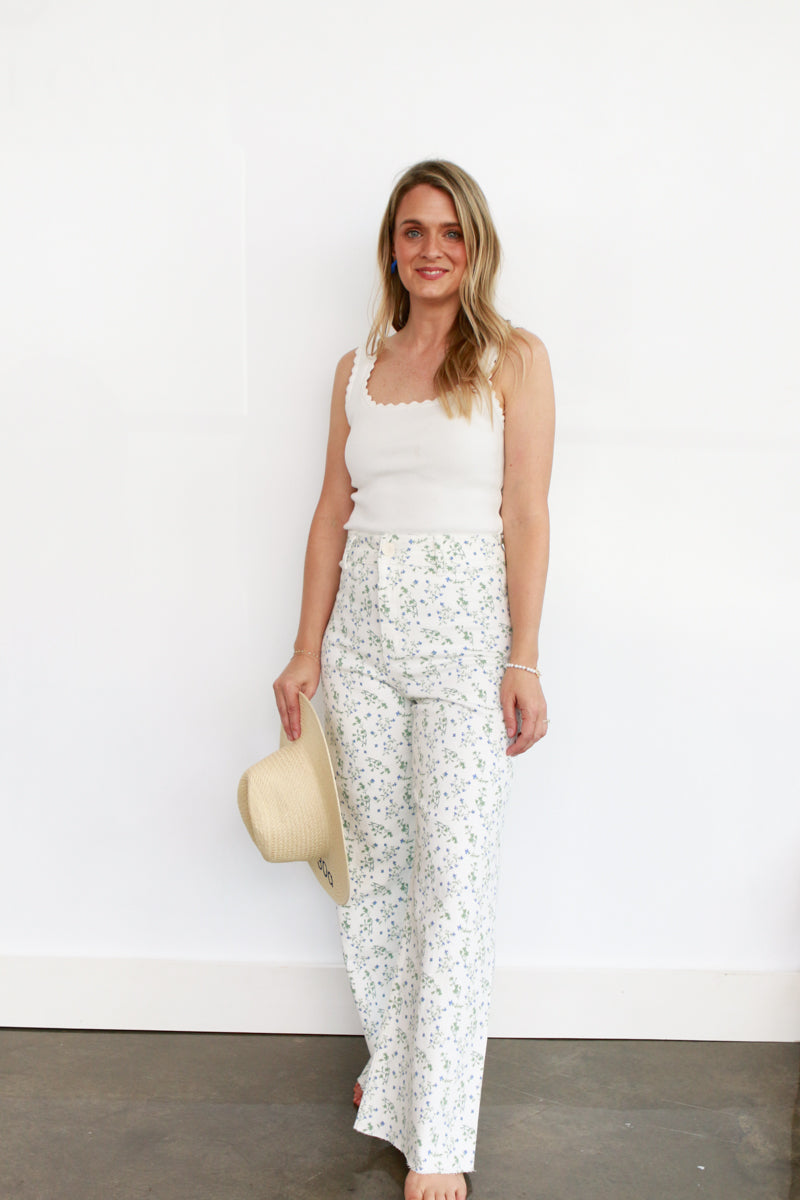 Floral Print Denim