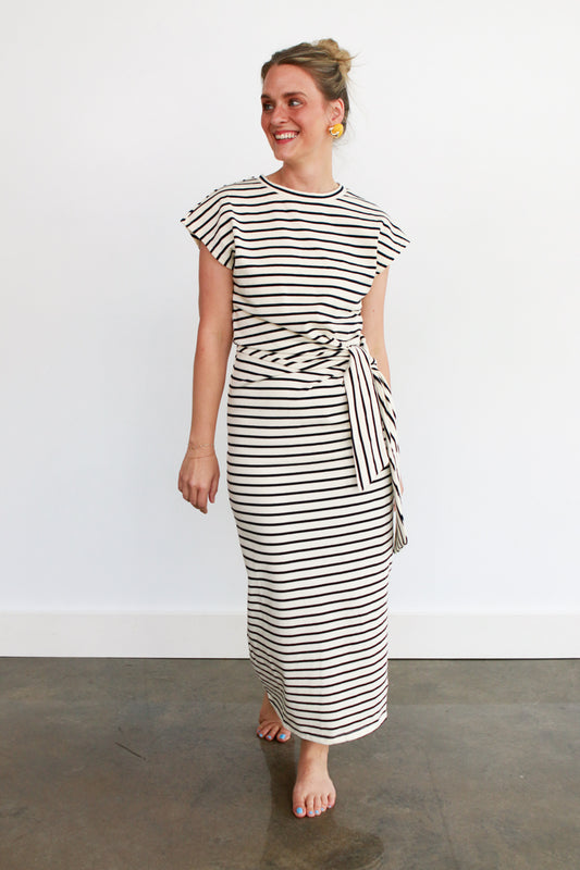 Vanessa Striped Tie Dress