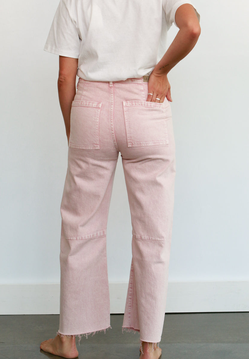 Utility Soft Barrel Jeans in Dusty Pink