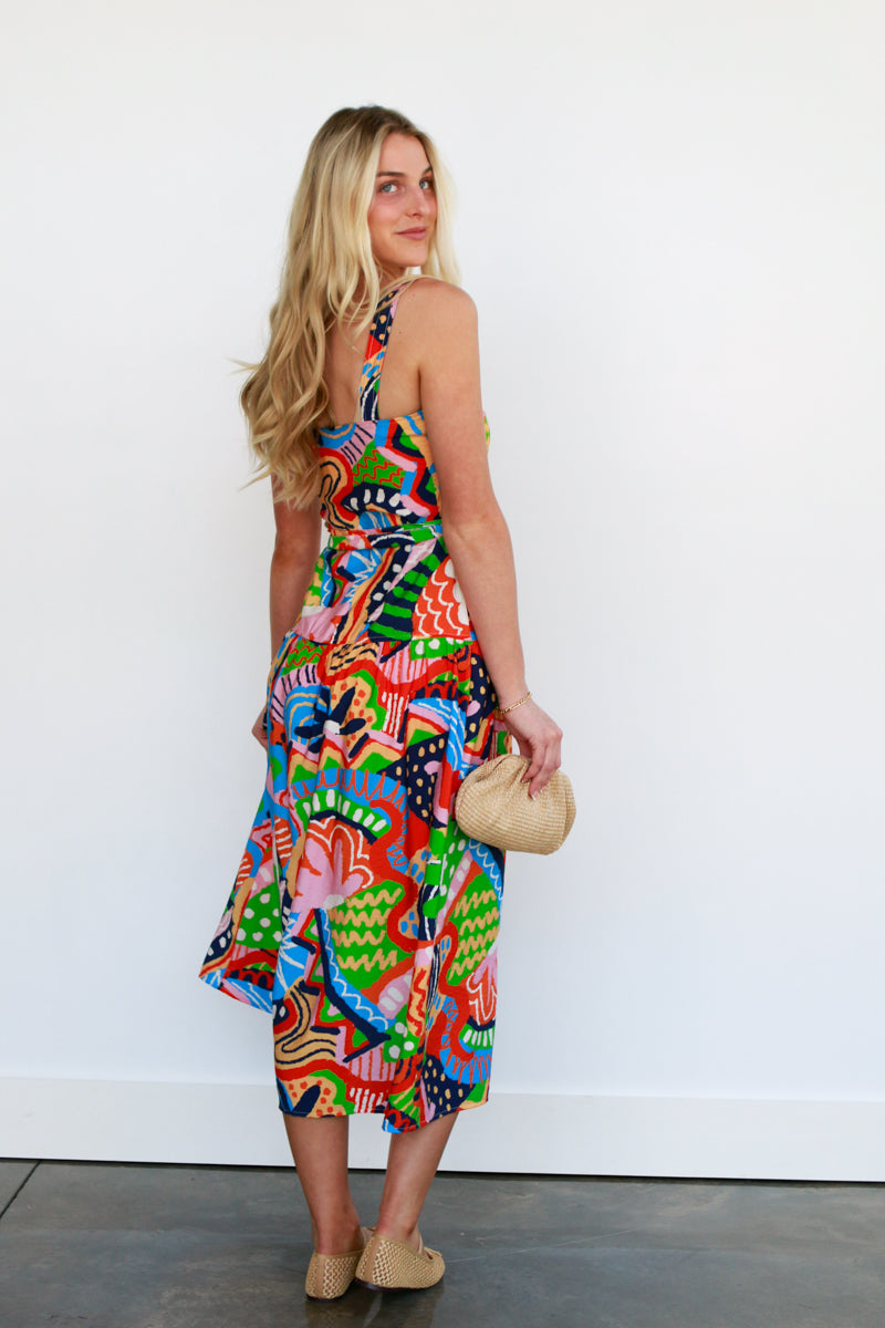La Reve Abstract Midi Dress