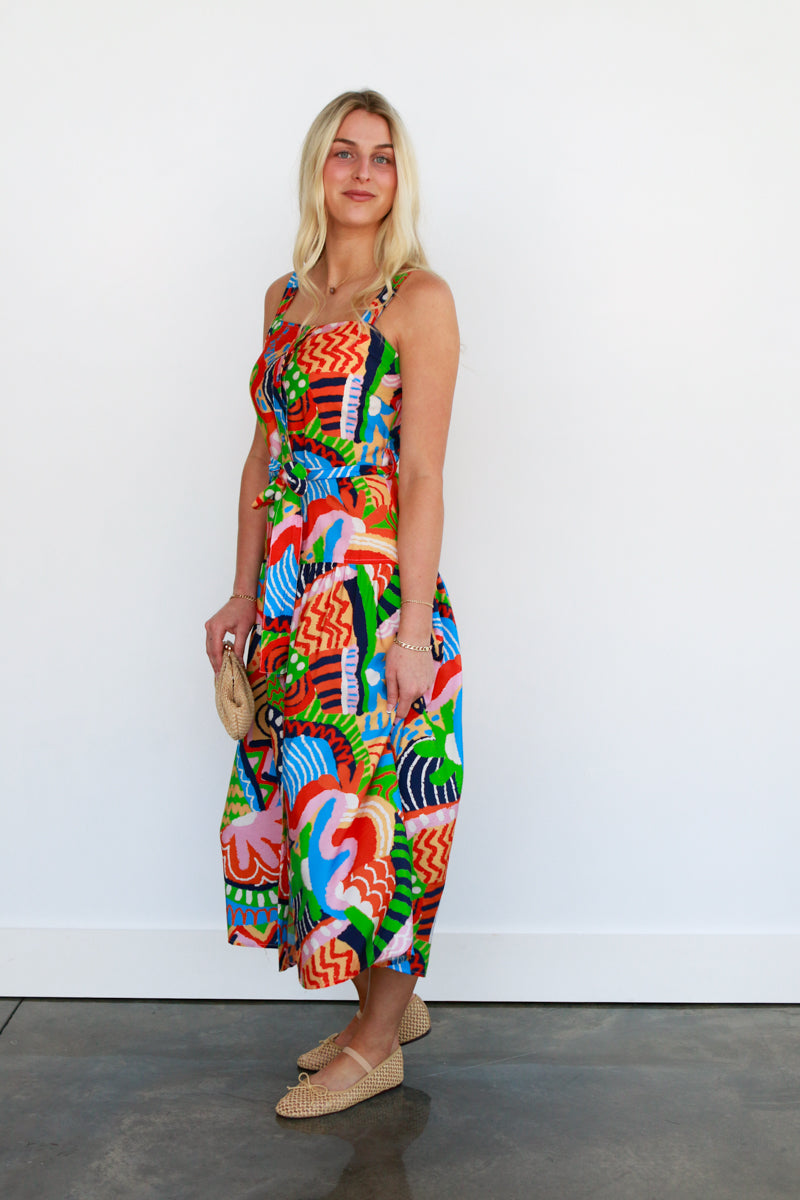 La Reve Abstract Midi Dress