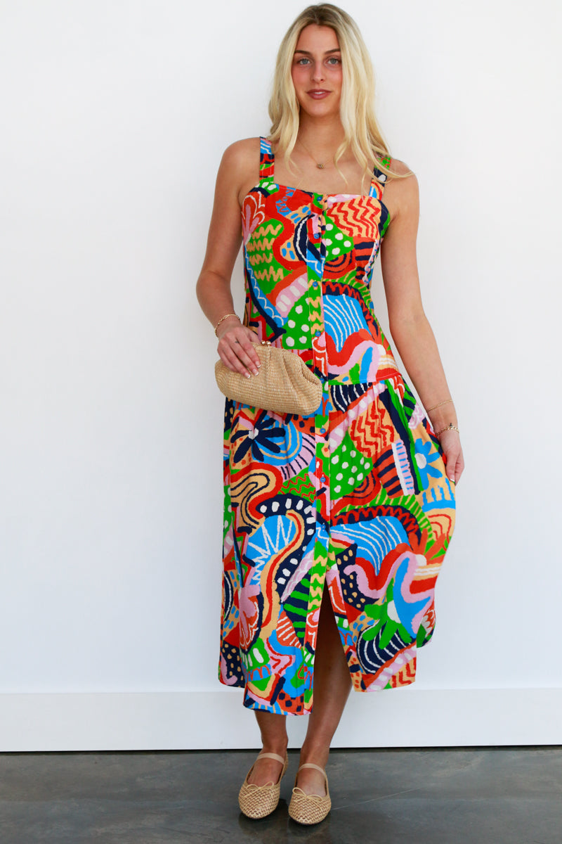 La Reve Abstract Midi Dress
