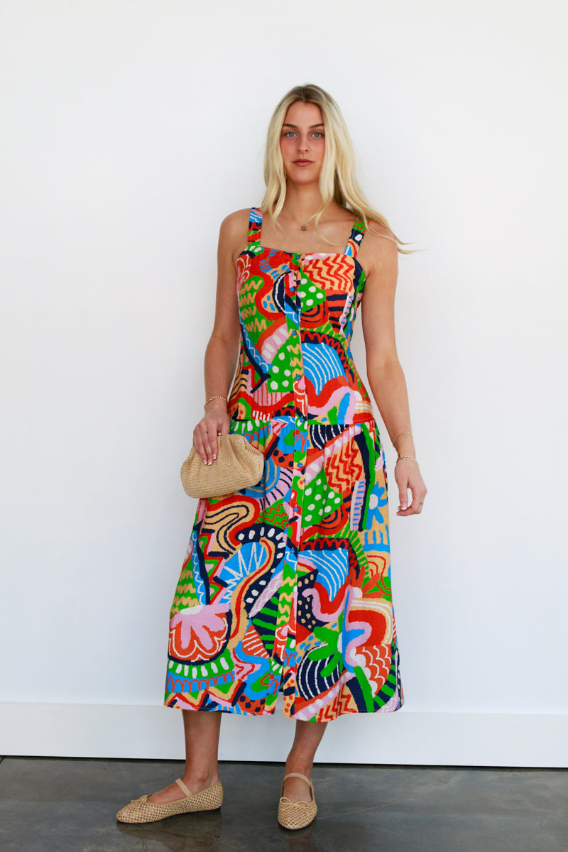 La Reve Abstract Midi Dress