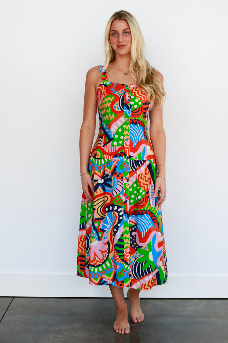 La Reve Abstract Midi Dress