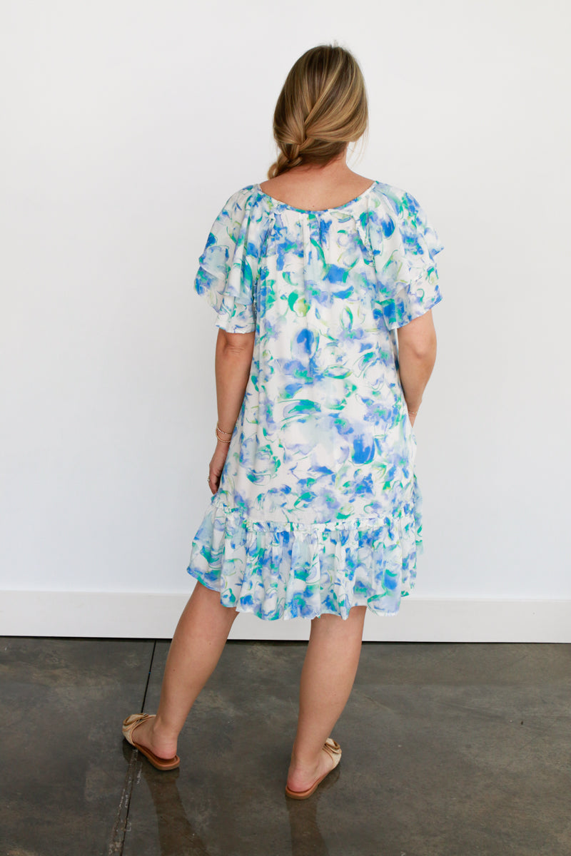 Watercolor Floral Mini Dress