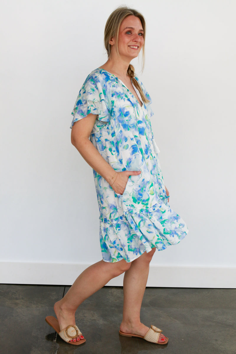 Watercolor Floral Mini Dress