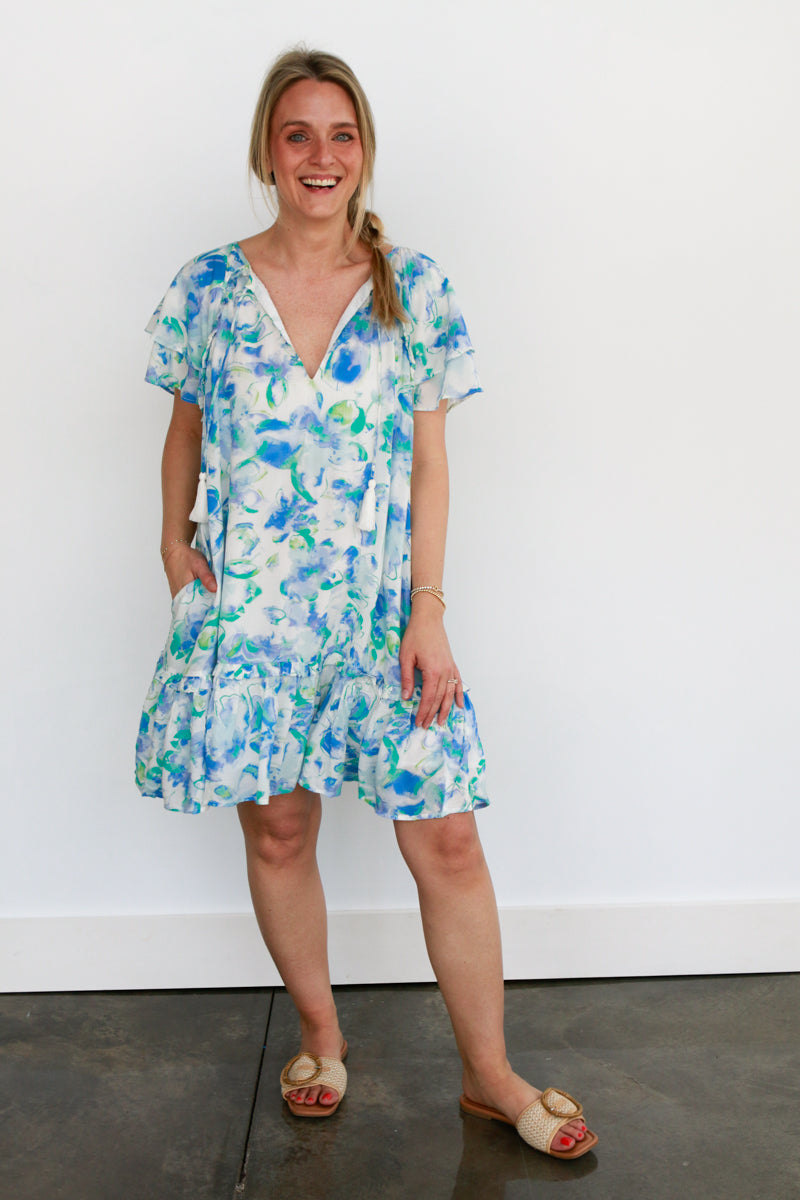 Watercolor Floral Mini Dress