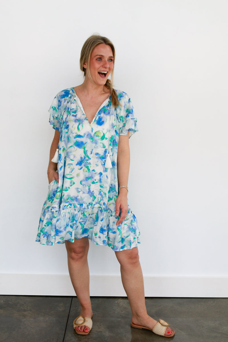 Watercolor Floral Mini Dress