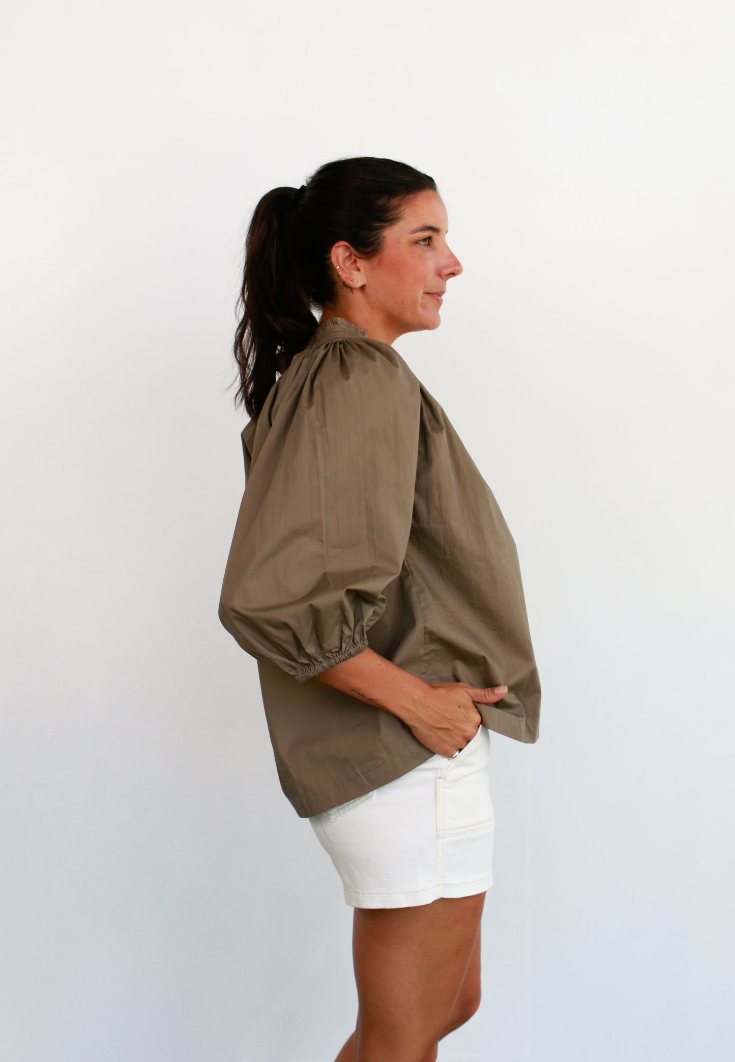 Camille Top in Taupe