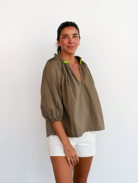 Camille Top in Taupe