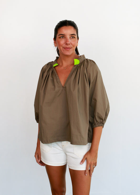 Camille Top in Taupe