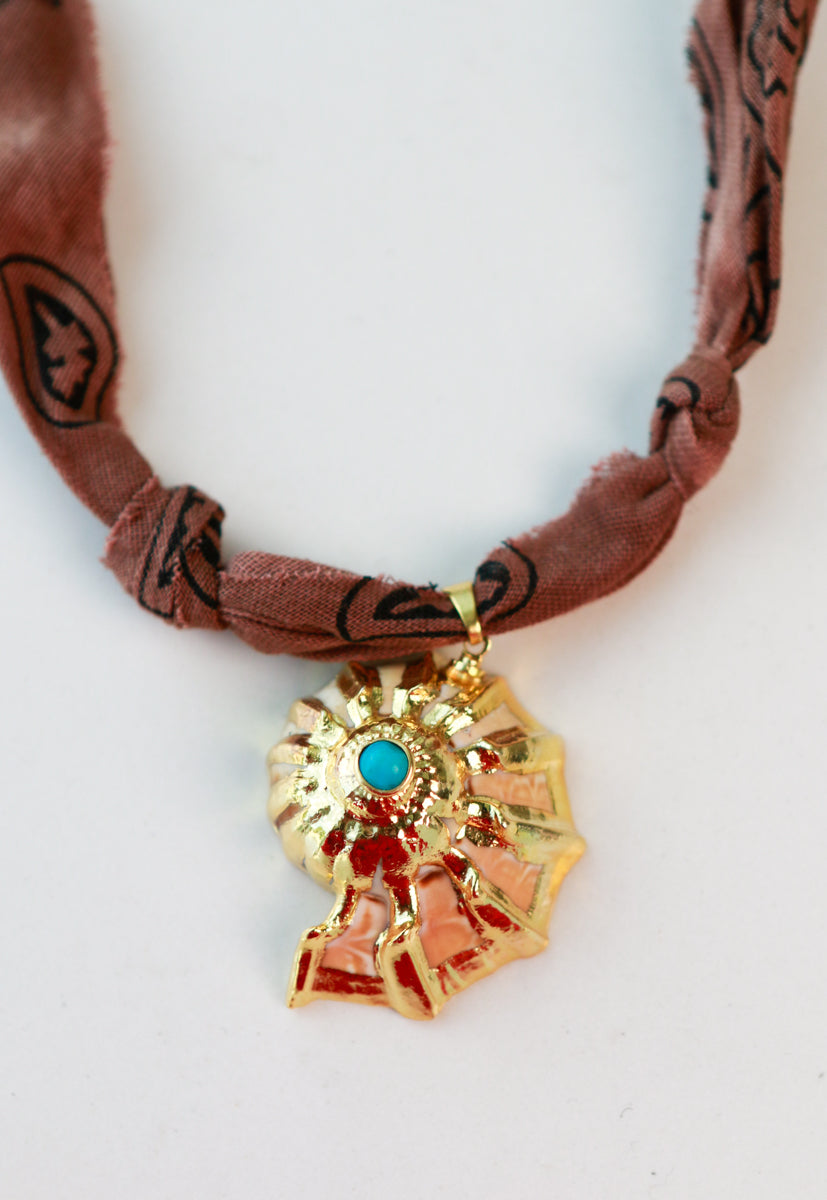 Conch Shell Bandana Necklace